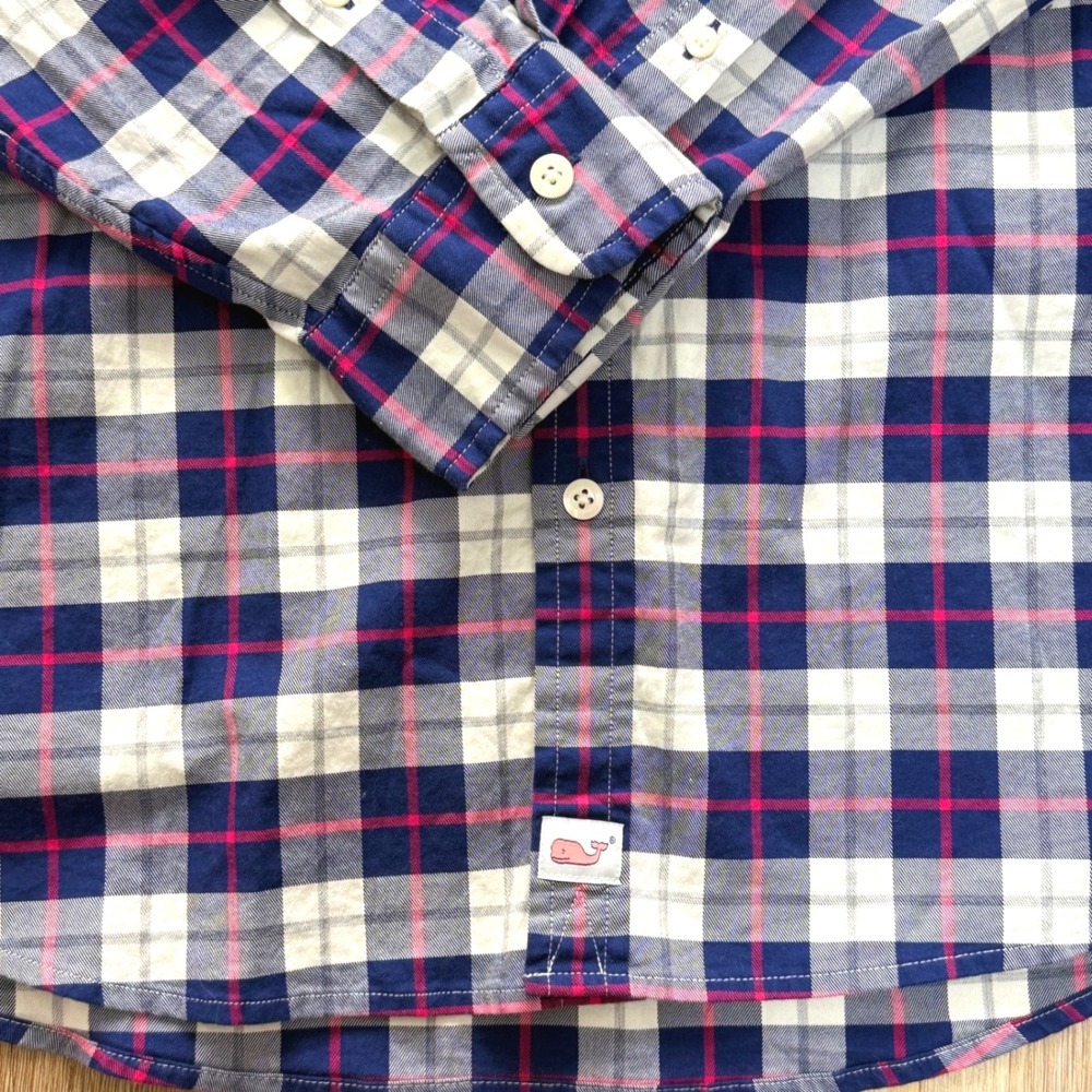 Vineyard Vines Navy/White/Pink Slim Fit Murray Shirt Mens XL Preppy Coastal Fall - Picture 9 of 10